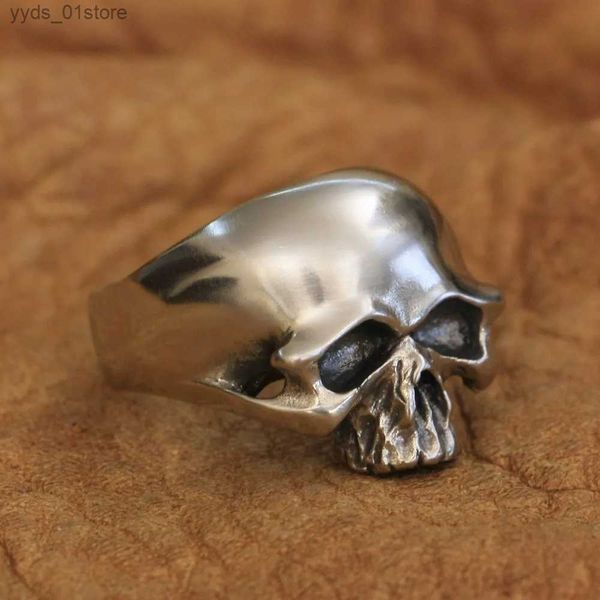 Bandringe LINSION Totenkopfring Kupfernickel Herren Biker Rock Punk Schmuck CP171 US-Größe 7~15 L240305