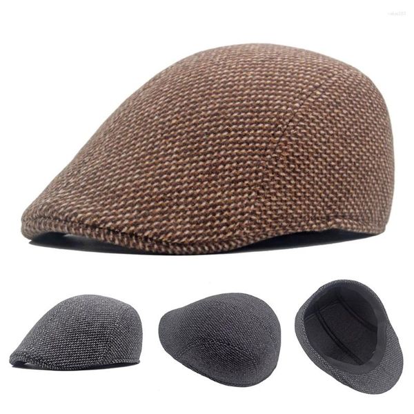 Berets vintage homens outono inverno quente lã sboy boina chapéu estilo britânico inglaterra chapéus retro masculino artista pintor bonés