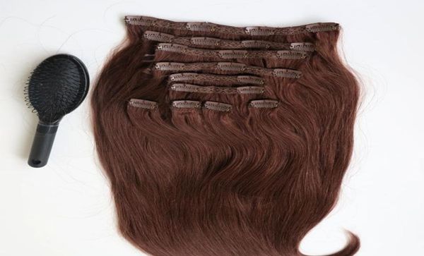 220g 20 22 polegada Clipe em Extensões de Cabelo Humano Cabelo Brasileiro 33 cores Remy Cabelo Liso tece 10pcsset comb3077788