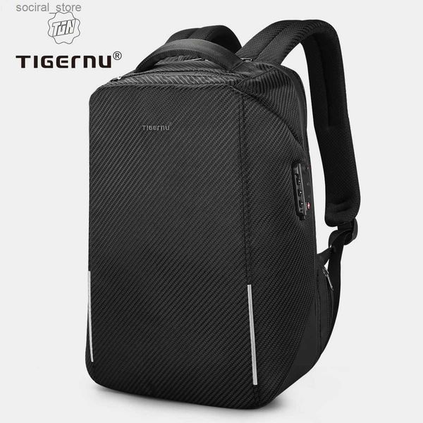 Wickeltaschen Tigernu RFID 15,6-Zoll-Laptop-Rucksack TSA-Schloss Anti-Diebstahl-Spritzwassergeschützt Business-Männer-Rucksäcke Tasche für männliche Teenager Mochila ManL240305