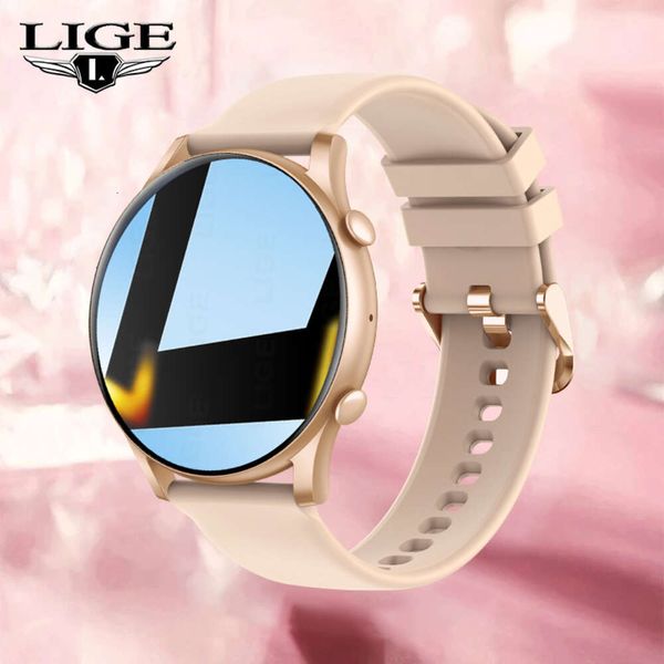 LIGE Smart Watch Frau Bluetooth Anruf Sport Fiess AI Sprachsteuerung Full Touch Armband für Android IOS Neue Smartwatch