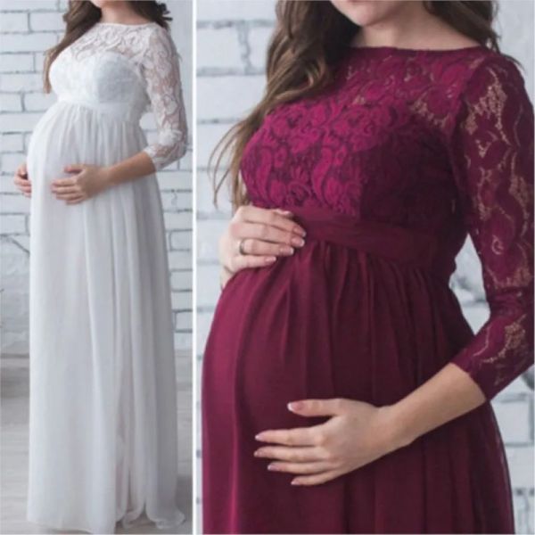 Vestidos para mãe grávida, novo vestido para fotografia de maternidade, roupas para gravidez, vestido de renda para grávidas, sessão de fotos