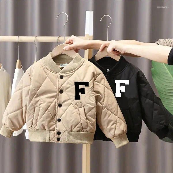 Giacche Cappotto in cotone da ragazzo Abbigliamento autunnale e invernale Giacca con clip per bambino Bello uniforme da baseball per bambini piccoli