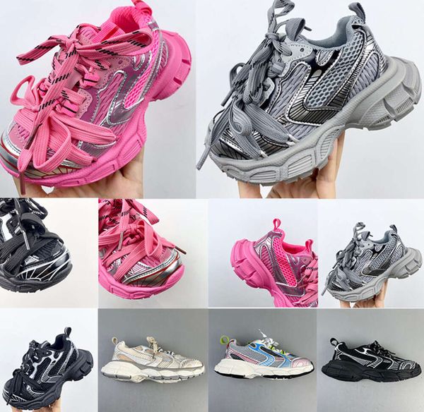 Sneakers per bambini rosa Designer 3XL Scarpe casual per neonati Track 10 Scarpe da ginnastica maglia bianca nera confortevole nylon 9.0 Lacci per scarpe da ginnastica jogging escursioni Taglia 26 KL