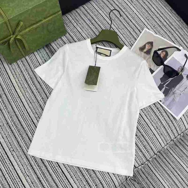 Damen-T-Shirt Designer 24 Frühfrühling Neue Mode Vielseitiges Rundhals-Kurznagel-Diamant-Design Einfarbiges, schlankes Kurzarm-T-Shirt Q82R