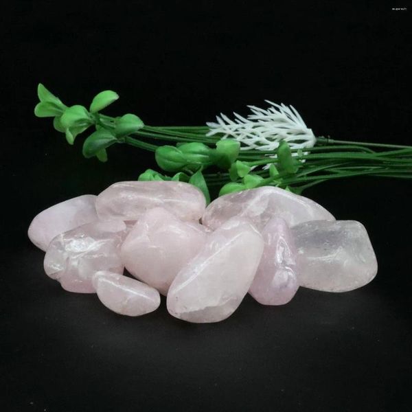 Estatuetas decorativas 30-40mm 100g natural rosa cristal cascalho rocha rosa quartzo pedra preciosa mineral amostra decoração pedra de energia