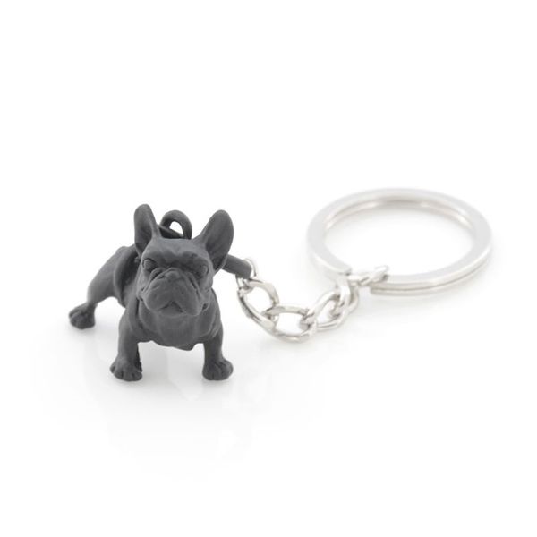 Schlüsselanhänger aus Metall, schwarz, französische Bulldogge, niedlicher Hund, Tier-Schlüsselanhänger, Schlüsselanhänger, Damen-Taschenanhänger, Haustier-Schmuck, Geschenk, ganze Masse, Lots357D