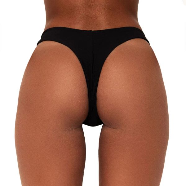 Roupa de banho feminina sexy bikini bottoms preto/branco/rosa fundo brasileiro atrevido profundo v cintura alta inferior maiô biquini biquini