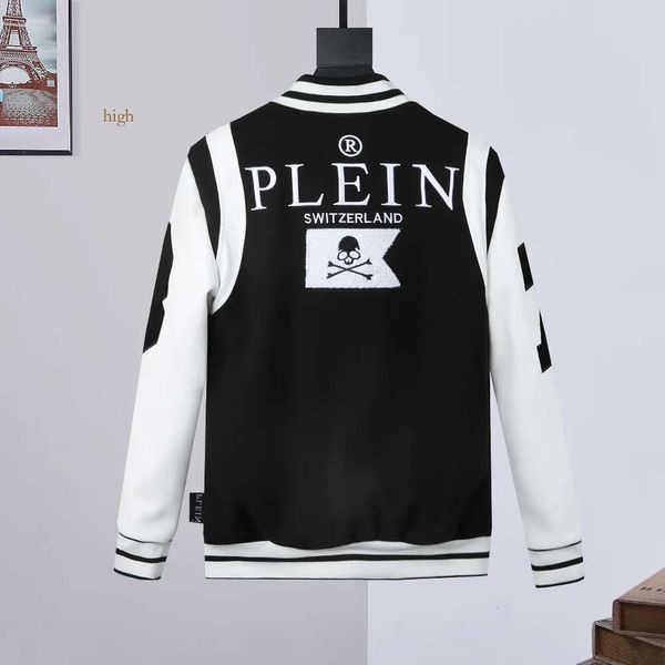 PLEIN BEAR COLLEGE JACKET BASKETBALL Зимняя верхняя одежда Мужская хлопковая подкладка для пилотов Армейская куртка-бомбер Повседневные бейсбольные куртки Университетское пальто 84170 high