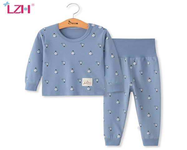 Lzh crianças pijamas 2pc manga longa dos desenhos animados crianças pijamas roupas da menina do bebê ternos de sono outono algodão pijamas menino nightwear 21025262274