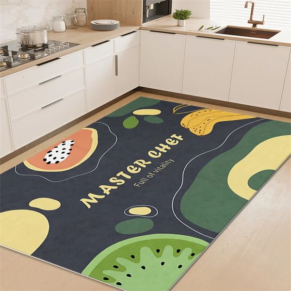 Bonito dos desenhos animados cozinha pvc oilproof tapete moderno varanda varanda entrada antiderrapante simples sala de estar decoração grande área tapetes 240223