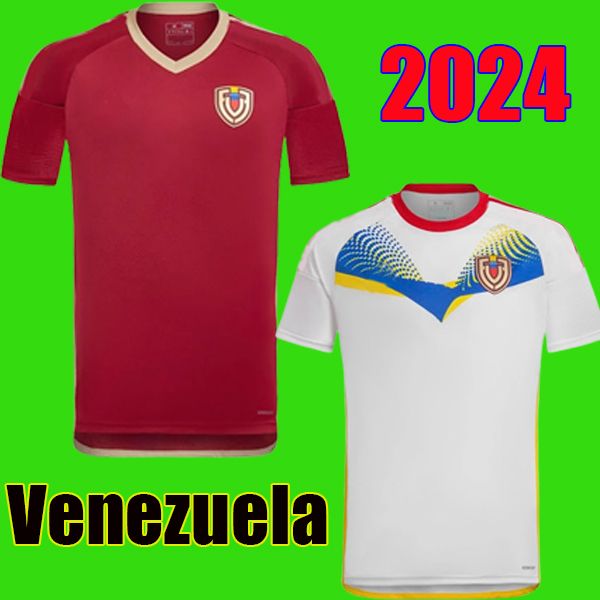 Tayland Kalite Copa 2024 Venezuela Futbol Formaları 24 25 Ev Kırmızı Uzak Beyaz Futbol Kitleri Ulusal Futbol Takımı Futbol Gömlekleri Üniformaları S-XXL