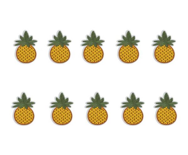 10 Stück Ananas-Stickerei-Aufnäher für Kleidung, Aufnäher für Kleidung, Applikation, Nähzubehör, Aufkleber auf Kleidung, zum Aufbügeln, pa5272951