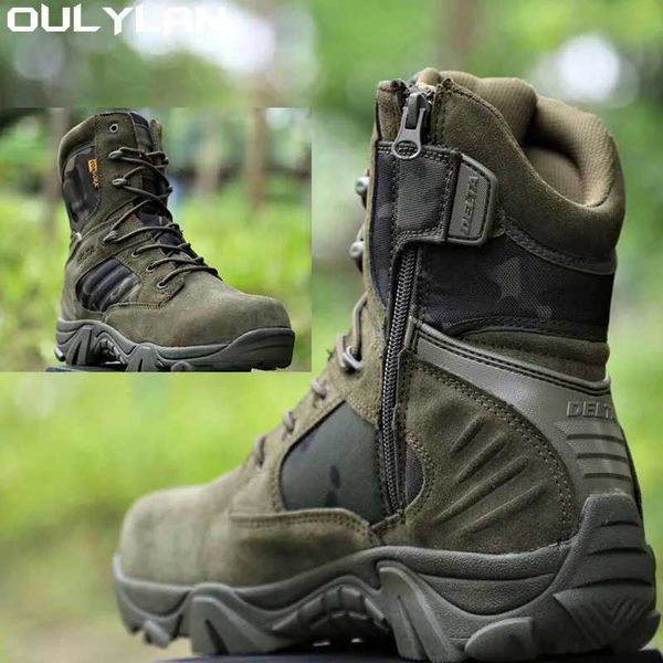 Açık ayakkabı sandalet kamuflaj açık hava erkekler iş emniyet botları çöl botları ordu savaş eğitim ayakkabıları açık yürüyüş botları tırmanma yq240301