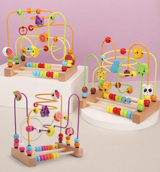 Kinder Spielzeug Montessori Holz Labyrinth Kreise Um Perlen Abacus Math Puzzle Frühen Lernen Pädagogisches Spielzeug Für Kinder2863923