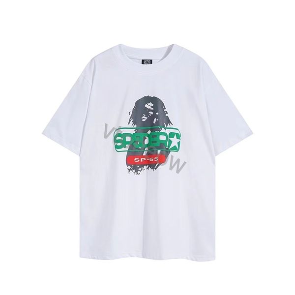 SP5der Tshirt Erkek Kadın Tasarımcı Örümcek T-Shirt Street Giyim 555555 Moda Marka Örümcek Web Mektubu Baskı Kısa Kollu Erkek Pamuk Yaz Giyim Tee 370