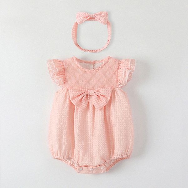 estate ragazze rosa pagliaccetti vestiti del neonato neonato con neonato pagliaccetto costume tuta vestiti tuta bambini tuta per neonati vestito N17u #