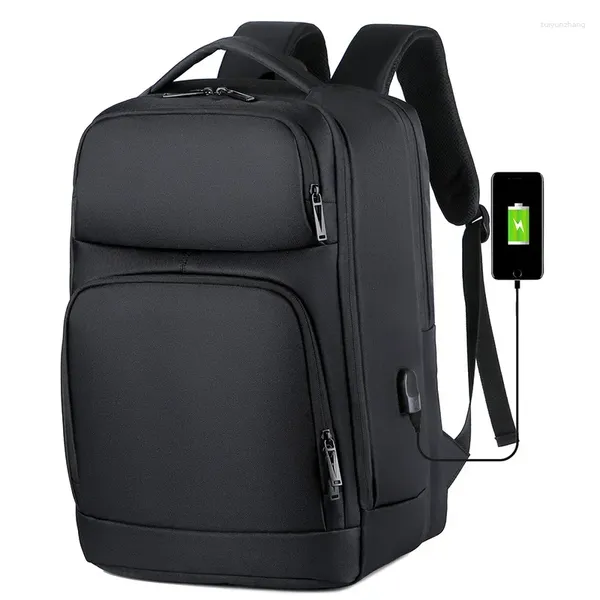 Rucksack Erweiterbar Herren 17-Zoll-Laptop-Rucksäcke Wasserdichte Notebook-Tasche USB-Schultasche Sportreisen Für Männer Schulrucksack