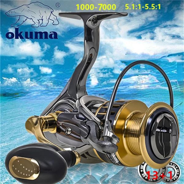 Okuma Baoxiong Carretel Rotativo 18KG Resistência 131 Rolamento de Esferas Pesca Marítima Tipo Roda de Fio de Metal Copo Sub Roda de Fio de Peixe 240220