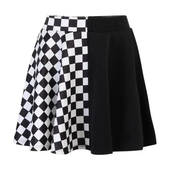 rock Grunge Mädchen Plaid Röcke Frauen Punk Mini Röcke Plissee Drak Ästhetische Emo Kleidung Sommer Strand Schach Patchwork Sexy Faldas 2024