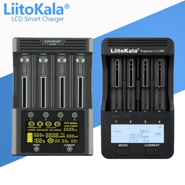 Liitokala lii-600 lii-500 li-500S lii-M4 lii-M4S LCD 3,7 V 1,2 V 18650 26650 16340 14500 18500 20700B Batterielade