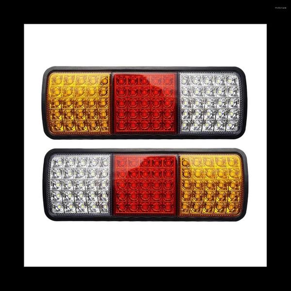 Capas de volante 2pcs 12V 75 LED luzes traseiras à prova d'água para caminhão RV Van Bus Trailer luzes indicador de sinal de parada de freio reverso