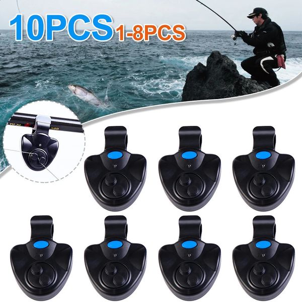 10pc LED Fishing Alarm Taşınabilir Halı Isırık Alarm Balıkçılık Hattı Dişli Alarm Göstergesi Tampon Çubuk Alarm 240305