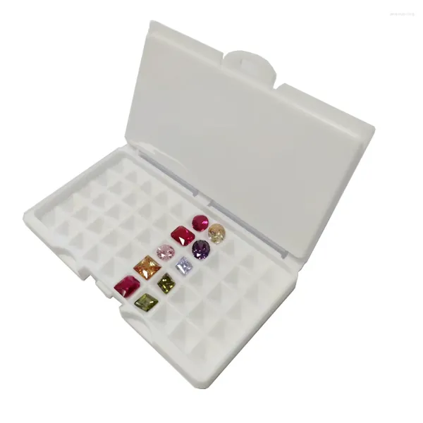 Bolsas de jóias branco 3-7mm caixa de armazenamento de diamante 7-10mm gemstone display organizador caso mostrar loja de pedra nua embalagem titular capa bandeja