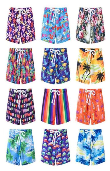 Crianças meninos nadar troncos 12 cores dos desenhos animados listrado floral impresso cordão encerramento praia board shorts meninas verão 050321 kg4475228645