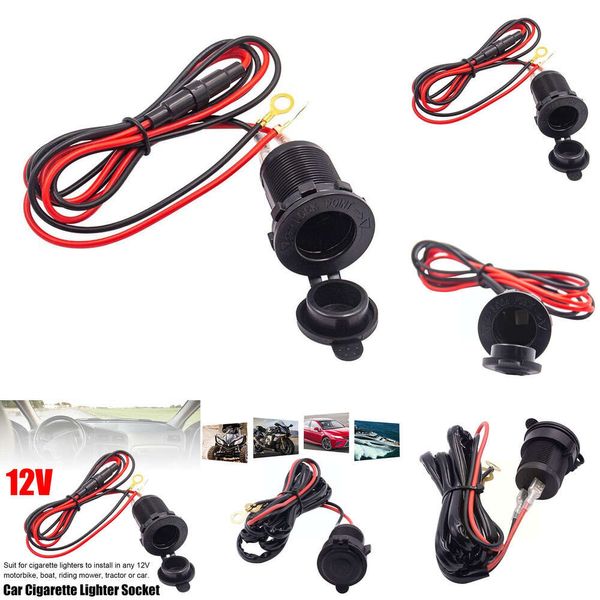 Novo 12v tomada à prova dwaterproof água carro barco cigarro guiador motocicleta isqueiro soquetes adaptador tomada de energia pl k7b9