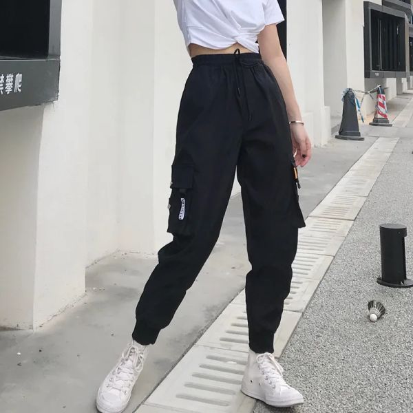 Capris Heiße Große Taschen Cargo Hosen Frauen Hohe Taille Lose Streetwear Hosen Baggy Taktische Hosen Hip Hop Hohe Qualität Jogger hosen