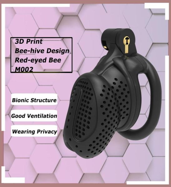 2023 novo dispositivo masculino impressão 3d colméia design respirável gaiola de galo 2 tipos de anéis de pênis produtos adultos brinquedos sexuais m0021554443