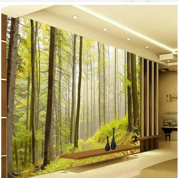 Популярный природный лесной пейзаж 3D ТВ фон фреска 3d обои 3d обои для ТВ фон4898797