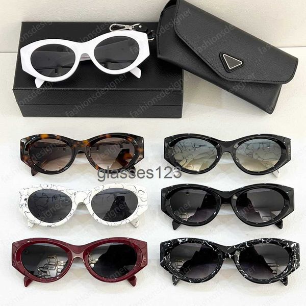 2024Sunglasses Herren-Designer-polarisierte Sonnenbrille mit dreieckigen Buchstaben 1 1 Acetatrahmen ovale Sonnenbrillen Modell SPR20Z Italienische Designer-Brille im Crackle-Design