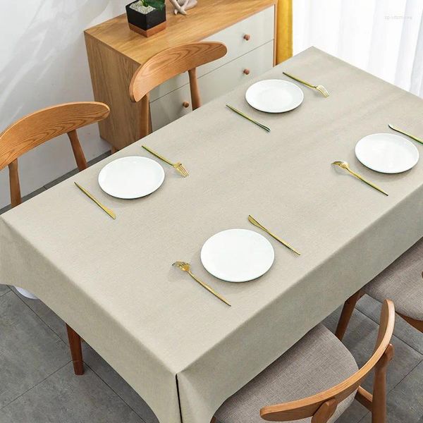 Toalha de mesa de pvc impermeável e à prova de óleo lavável nórdico simples toalha de mesa de livro de cor sólida