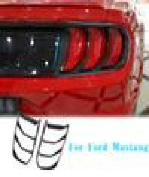 2 stücke Carbon faser ABS Hinten Stoßstange Schwanz Licht Lampe Abdeckung Für Ford Mustang 18 Außen Zubehör6993125