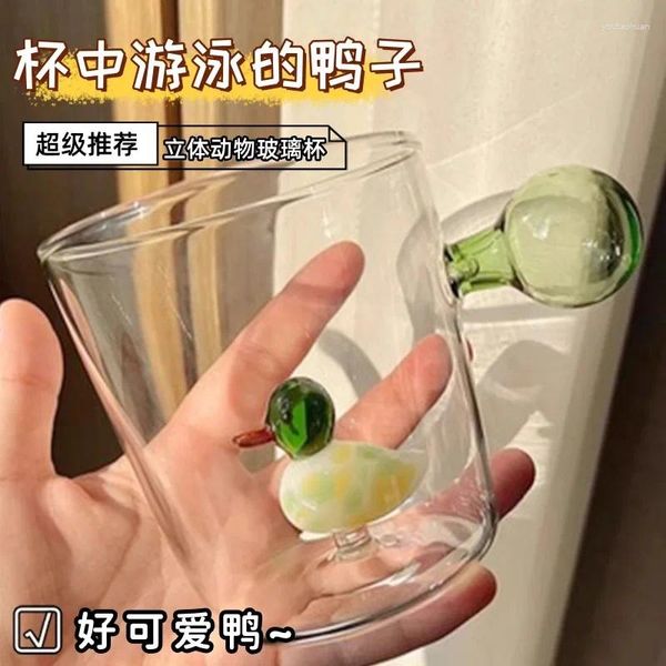 Bicchieri da vino Bicchiere da acqua Bicchiere per bambini antideflagrante per uso domestico Resistente alla temperatura Modellazione tridimensionale 3D italiana Colazione