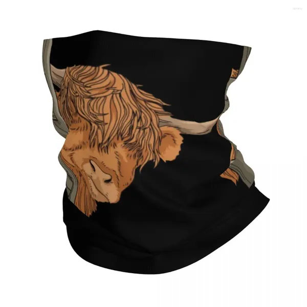 Bandane Scottish Highland Cow Spirit Bandana Scaldacollo Uomo Donna Inverno Trekking Sci Sciarpa Ghetta Bovini da fattoria Copri viso per animali