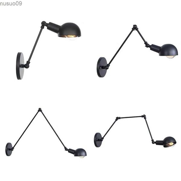 Lâmpada de parede loft industrial ajustável longo braço oscilante luminária de parede vintage edison lâmpada wandlamp lamparas de pared luzes lampen arandela