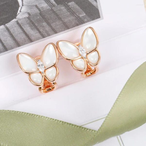Brincos de garanhão de alta qualidade 925 tira moda jóias de luxo natural gem borboleta presentes de noivado meninas mãe de pérola