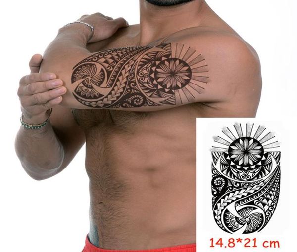 Impermeabile Autoadesivo del tatuaggio temporaneo totem nero fiore di luce tatoo trasferimento dell'acqua tatoo falso flash tatto Donna Uomo kid237s6043195