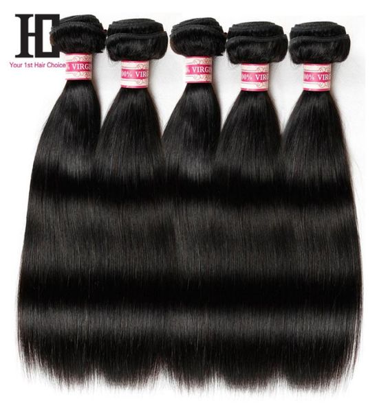 Cabelo virgem brasileiro liso, 5 pacotes de cabelo humano liso brasileiro, cabelo brasileiro, produtos de cabelo hc 9667460