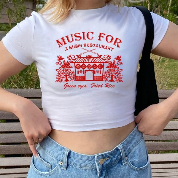 T-shirt Cute Sushi Baby Tee Musica per una camicia da ristorante di sushi Love on Tour Camicia As It Was Women Y2k Graphic Tee Vintage Crop Tops