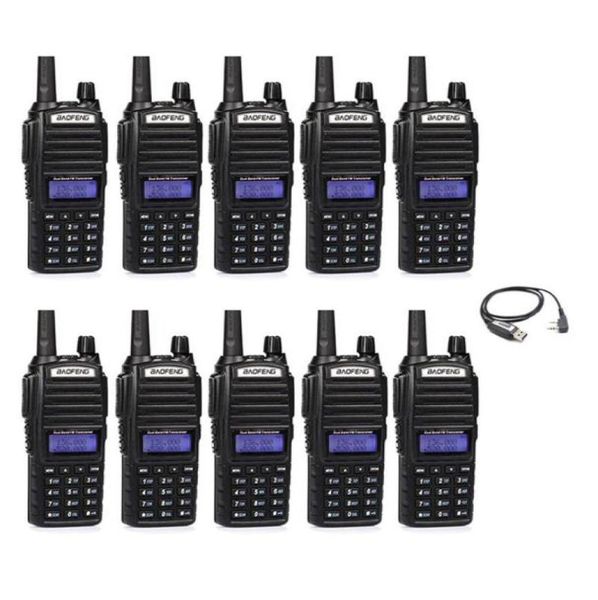 Walkie Talkie 10pcs Baofeng 8W UV82 PLUS VHFUHF Çift Bant Taşınabilir CB Jambon İstasyonu Amatör Tarayıcı Radyo İntercome4342878