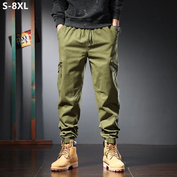 PANTS Army Green Cargo Pants Uomini più taglia 5xl 6xl 7xl sciodo di hombre harem stendeva pantaloni della tuta camo safari anklelelgth joggers