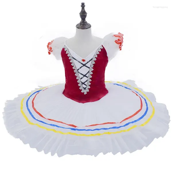 Bühnenkleidung 2024 Professionelle Ballett-Tutu für Mädchen Lila Rosa Kind Kinder Schwanensee Tutu Party Tanzkostüme Ballerina Kleid