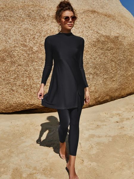 Bademode Burkini Muslimische Badebekleidung 2023 Damen Modest Voller Badeanzug Langarm Badeanzug Islamische Kleidung Abaya Langes Kleid Strandmode