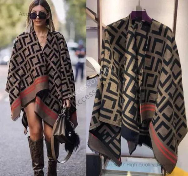 Xales de grife xales de luxo Europeu e Designer Americano Nova Impressão High-end Open-cut Fen Mulheres outono / inverno Cachecol Cape Scarfs Xales s