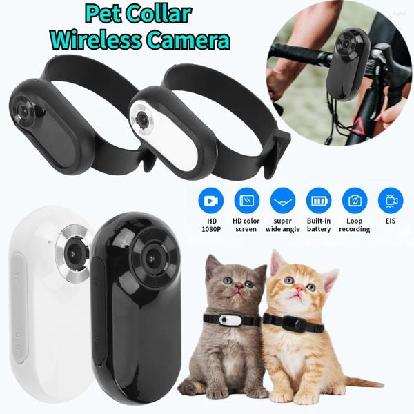 Köpek Yakaları HD 1080p Tracker Yaka Kablosuz Kedi Kamera Video Kayıtları Mini Body Cam Pet Sport Dadı Güvenliği