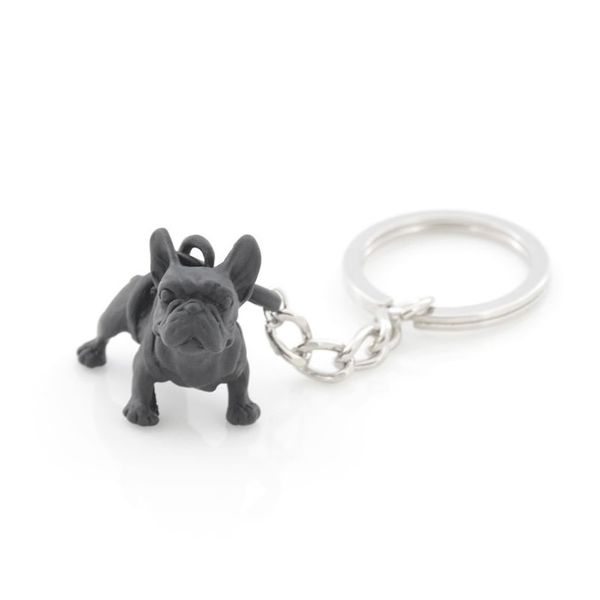 Schlüsselanhänger aus Metall, schwarz, französische Bulldogge, niedlicher Hund, Tier-Schlüsselanhänger, Schlüsselanhänger, Damen-Taschenanhänger, Haustier-Schmuck, Geschenk, ganze Menge Lots316s